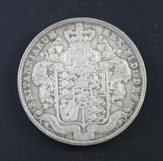 A George IV silver half crown 1825, GEF, toned